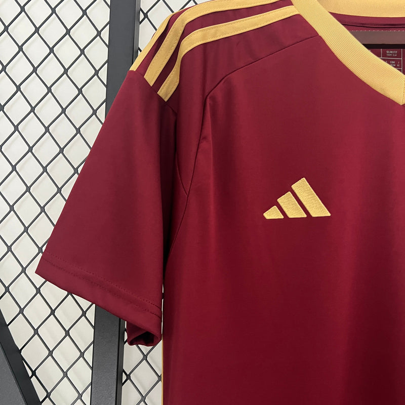 Camisa Seleção Venezuela Home 2024/25 - Adidas Torcedor Masculina - Bordo/Dourada