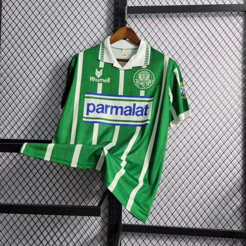 Camisa Palmeiras Home 1993 - Rhumell Retrô Masculina - Verde/Branca