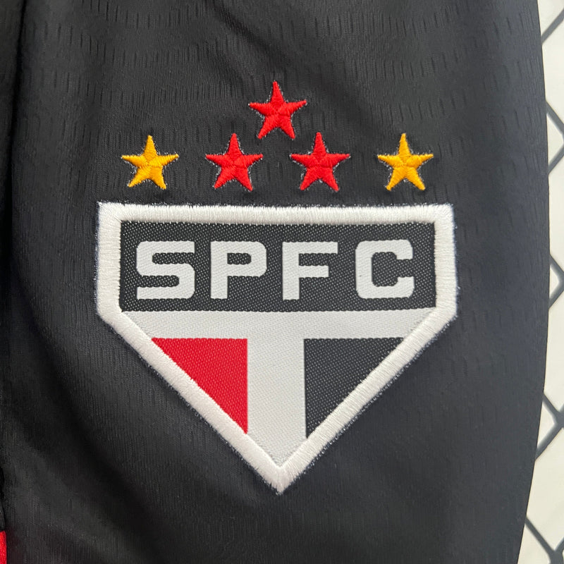 Kit Infantil São Paulo Away 2024/25 - New Balace Torcedor - Vermelha/Preta