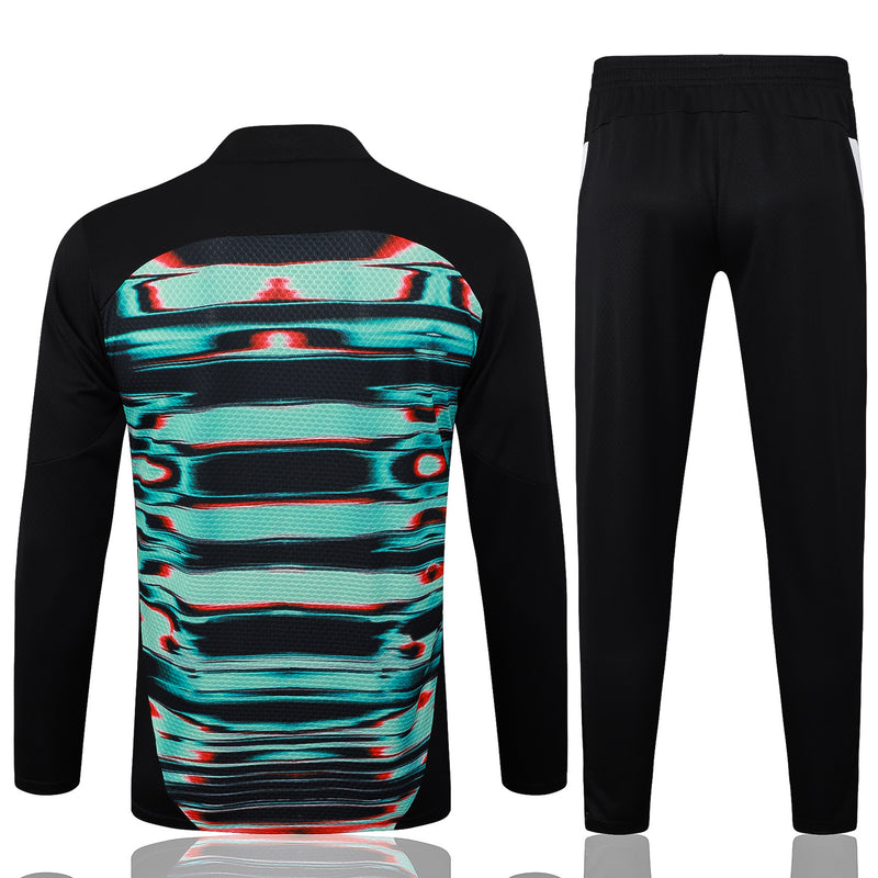 Conjunto Half Ziper Seleção Portugal 2025/26 - Puma Jaqueta + Calça - Preta/Vede