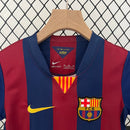 Conjunto Kit Infantil Barcelona Home 2014/15 - Nike Retrô - Vermelha/Azul