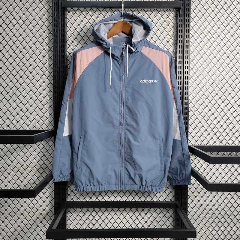 Jaqueta Corta Vento Adidas - Azul/Rosa