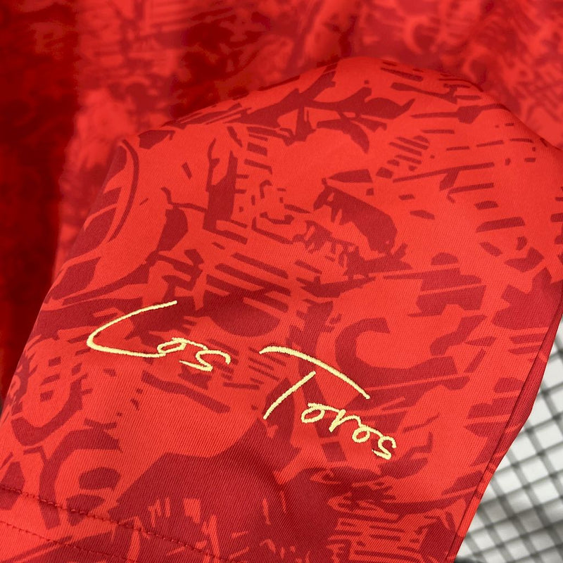 Camisa Seleção Espanha Edição Especial 2024/25 - Comma Torcedor Masculina - Vermelha/Dourada