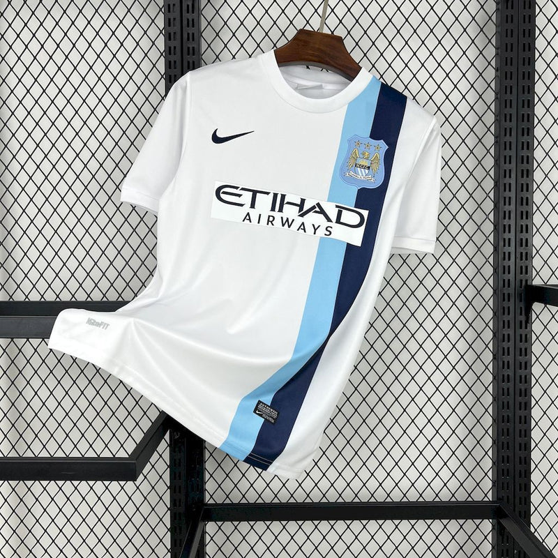 Camisa Manchester City 2013/14 - Nike Retrô Masculina - Branca/Azul