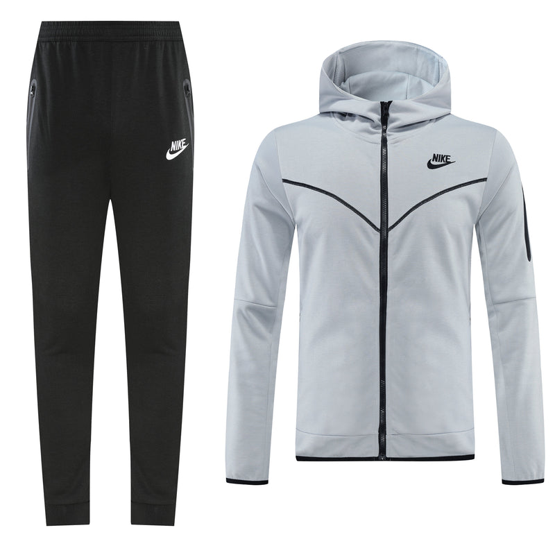 Kit Conjunto Nike Tech Fleece - Jaqueta e Calça- Cinza/Preta