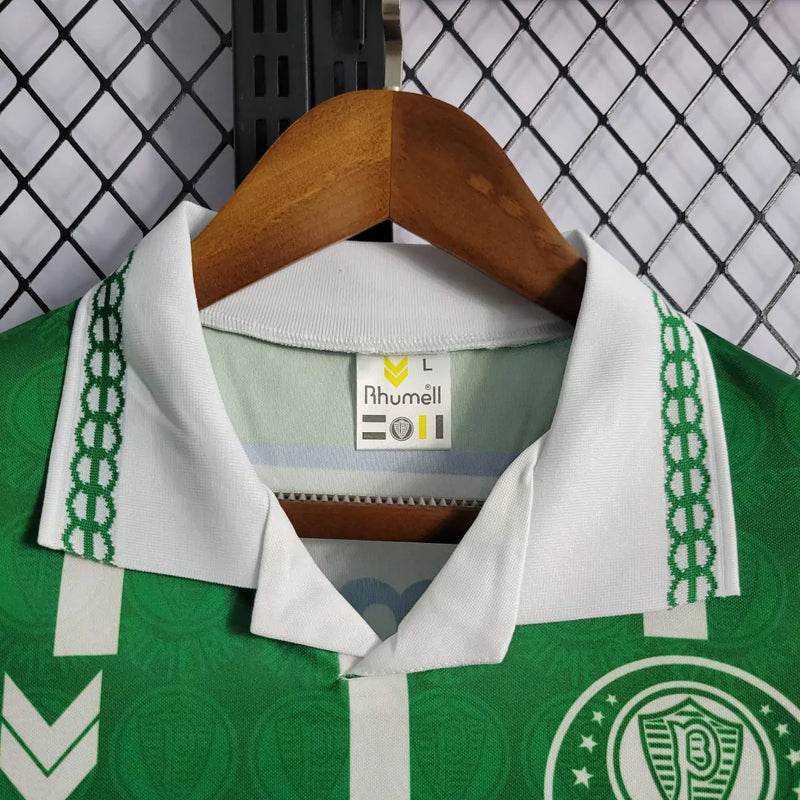 Camisa Palmeiras Home 1993 - Rhumell Retrô Masculina - Verde/Branca
