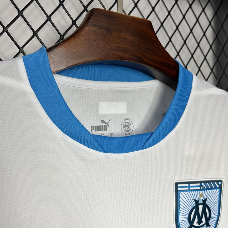 Camisa Olympique Marseille Home 2024/25 - Puma Torcedor Masculina - Branca/Azul