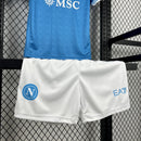 Conjunto Kit Infantil Napoli Home 2025/26 - EA7 Torcedor - Azul/Branca