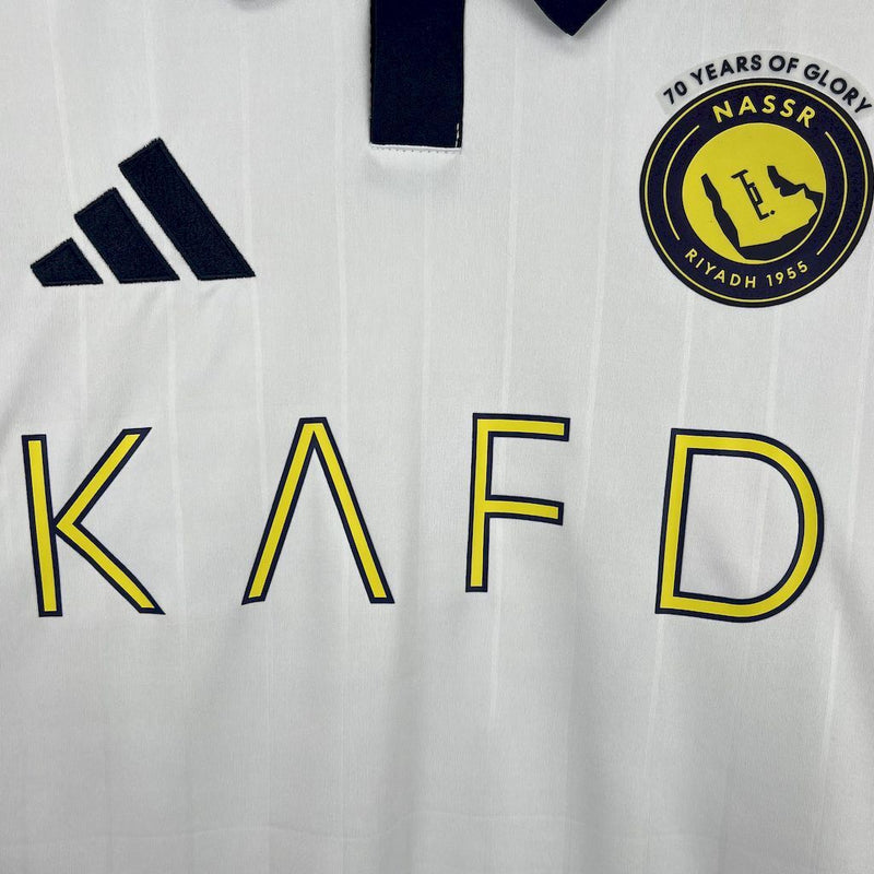 Camisa Al-Nassr 2025/26 - Adidas Torcedor Masculina - Branca/Amarela