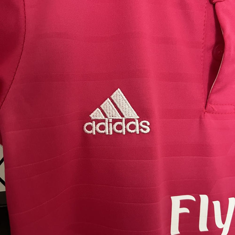 Kit Infantil Real Madrid Away 2014/15 - Adidas Retrô - Rosa