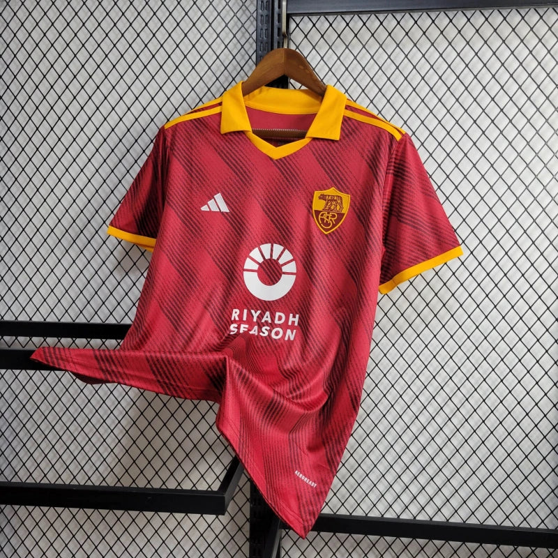 Camisa Roma 2024/25 - Adidas Torcedor Masculina - Vermelha/Amarela