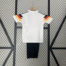 Conjunto Kit Infantil Seleção Alemanha Home 1990/91 - Adidas Retrô - Branca/Preta