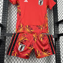 Conjunto Kit Infantil Seleção Japão Goleiro 2026/27 - Adidas Torcedor - Vermelha/Laranja