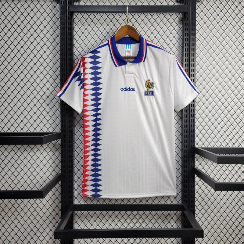 Camisa Seleção França Away 1994/95 - Adidas Retrô Masculina - Branca/Azul