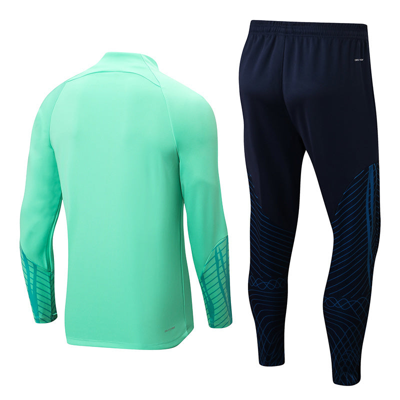 Conjunto Half Ziper Seleção Brasil 2022/23 - Nike Jaqueta + Calça - Vede/Azul