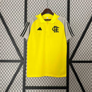 Camisa Polo Flamengo Treino 2025/26 - Adidas Torcedor Masculina - Amarela/Cinza