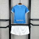 Conjunto Kit Infantil Napoli Home 2025/26 - EA7 Torcedor - Azul/Branca
