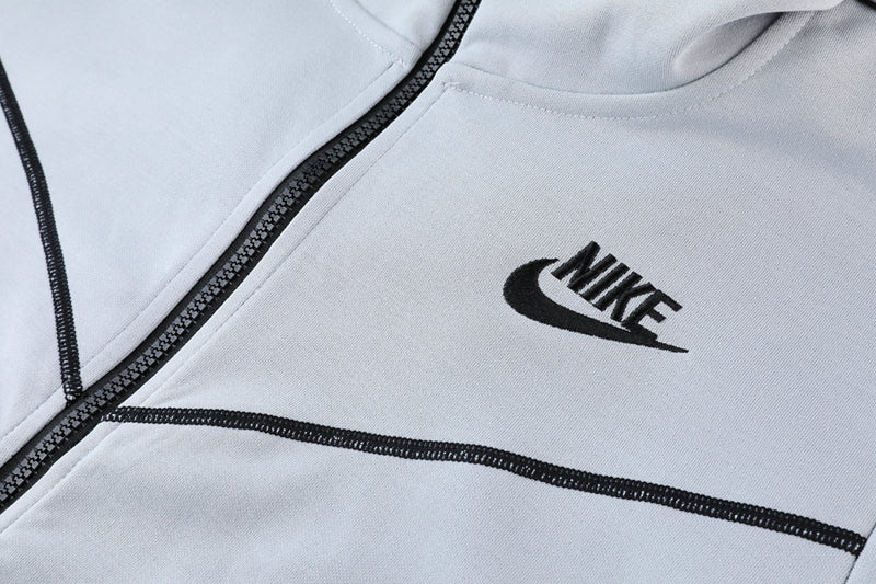 Kit Conjunto Nike Tech Fleece - Jaqueta e Calça- Cinza/Preta