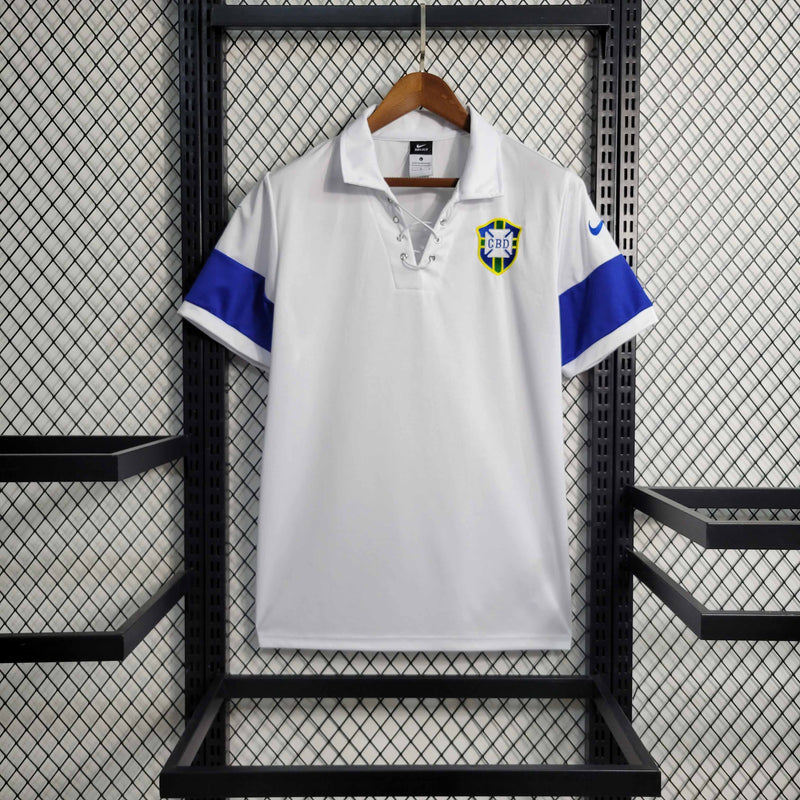 Camisa Seleção Brasil 2004/06 - Nike Retrô Masculina - Branca/Azul