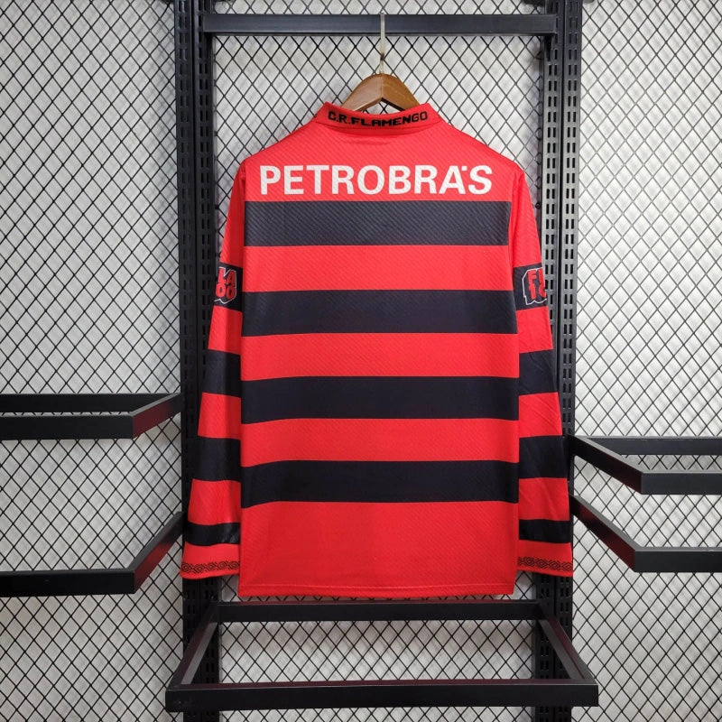 Camisa Flamengo Manga Longa Home 1994/95 - Umbro Retrô Masculina - Vermelha/Preta