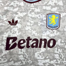Camisa Aston Villa Third 2025/26 - Adidas Torcedor Masculina - Cinza/Branca