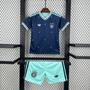 Conjunto Kit Infantil Seleção Alemanha Away 2026/27 - Adidas Torcedor - Azul/Verde