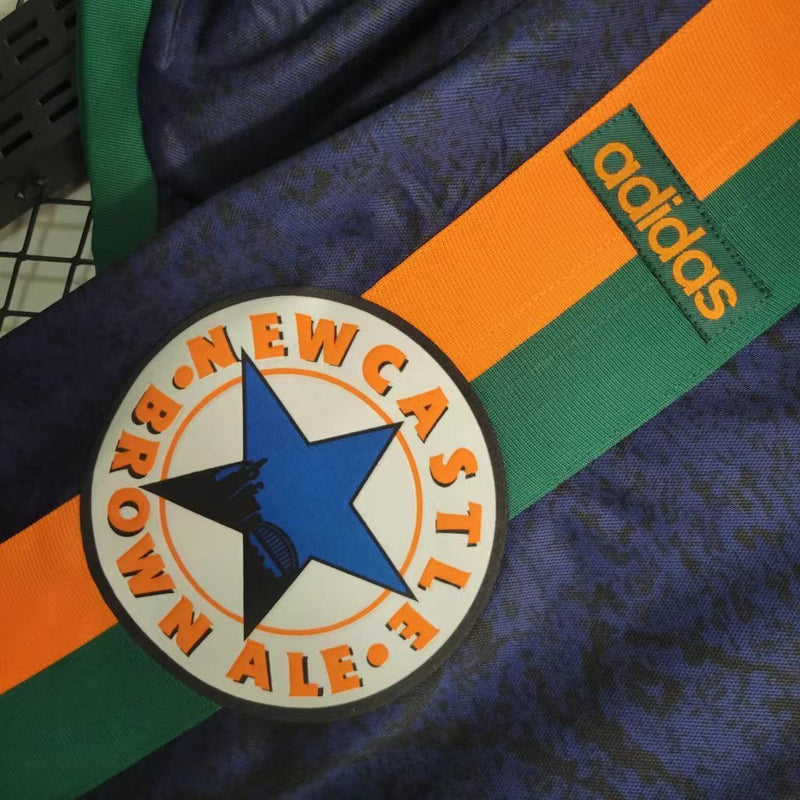 Camisa Newcastle Away 1997/98 - Adidas Retrô Masculina - Azul/Laranja