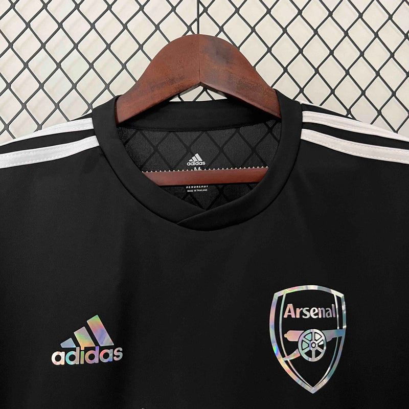 Camisa Arsenal Edição Especial Balmain 2023/24 - Adidas Torcedor Masculina - Refletivel - Preta