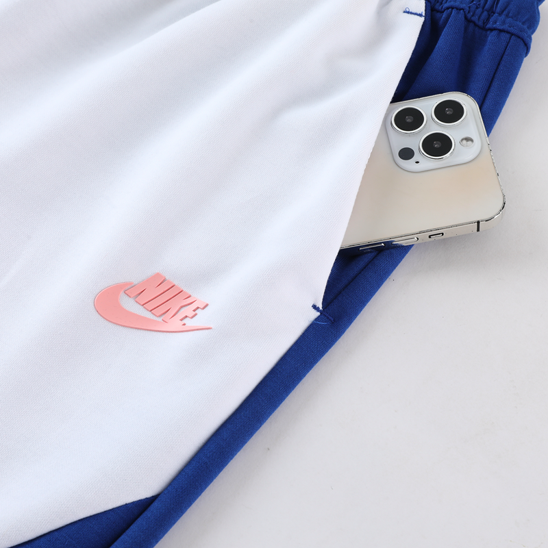Kit Conjunto Nike Tech Fleece - Jaqueta e Calça- Azul/Branca
