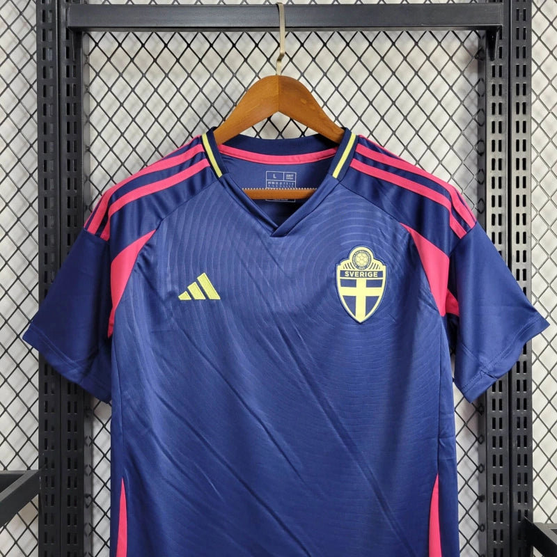 Camisa Seleção Suécia Away 2024/25 - Adidas Torcedor Masculina - Azul/Vermelha
