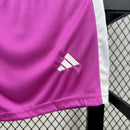 Conjunto Kit Infantil Real Madrid Goleiro 2025/26 - Adidas Torcedor - Rosa/Roxa