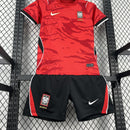 Conjunto Kit Infantil Seleção Korea Home 2026/27 - Nike Torcedor - Vermelha/Preta