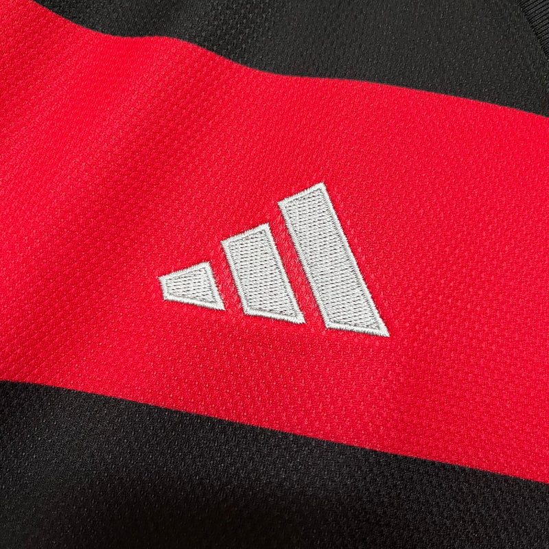 Camisa Flamengo Home  2024/25 - Adidas Torcedor Masculina - Vermelha/Preta