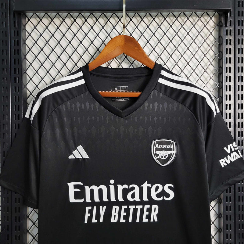 Camisa Arsenal Goleiro 2023/24 - Adidas Torcedor Masculina - Preta/Branca