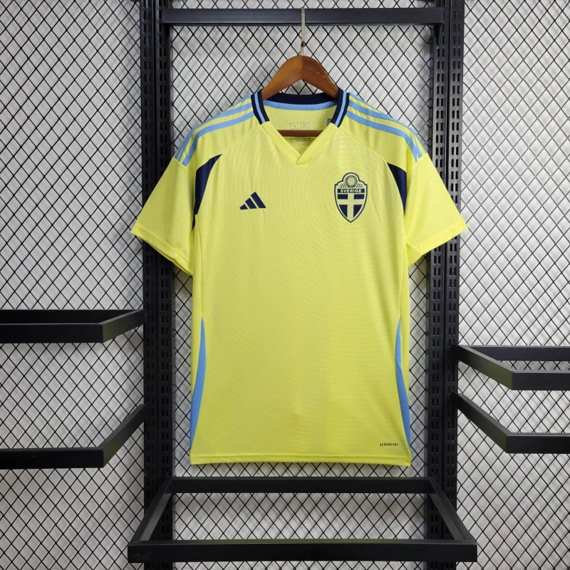 Camisa Seleção Suécia Home 2024/25 - Adidas Torcedor Masculina - Amarela/Azul