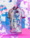 Camisa Seleção Japão Edição Especial Anime 2022/23 - Adidas Torcedor Masculina - Rosa/Azul