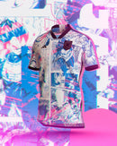 Camisa Seleção Japão Edição Especial Anime 2022/23 - Adidas Torcedor Masculina - Rosa/Azul