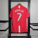 Camisa Pronta Entrega Manchester United Home 2007/08 - Nike Retrô Masculina - Vermelha/Branca + RONALDO N°7 + Frete Grátis