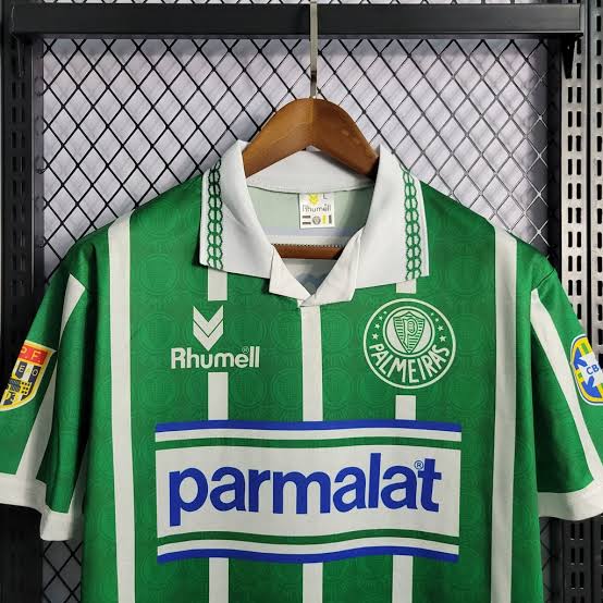 Camisa Palmeiras Home 1993 - Rhumell Retrô Masculina - Verde/Branca