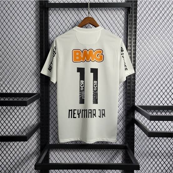 Camisa Pronta Entrega Santos Home 2011/12 - Nike Retrô Masculina - Branca/Preta + NEYMAR N°11 + Frete Grátis