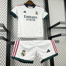 Conjunto Kit Infantil Real Madrid Home 2026/27 - Adidas Torcedor - Branca/Vermelha