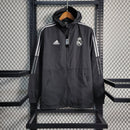 Jaqueta Corta Vento Real Madrid Adidas - Preta/Branca