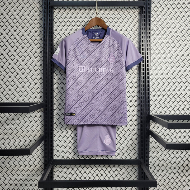 kit-conjunto-infantil-camisa-shorts-al-nassr-away-2-reserva-2022-23-duneus-torcedor-masculina-masculino-lilas-roxa-roxo-cr7-cristiano-ronaldo-alvaro-gonzalez-luiz-gustavo-arabia-saudita-shurfah
