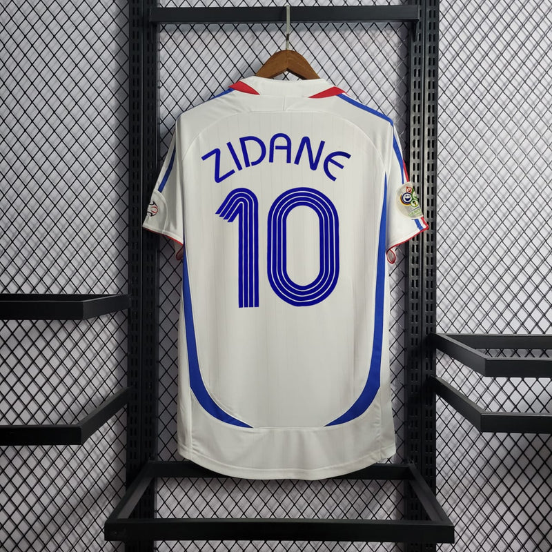 Camisa Pronta Entrega Seleção França Home 2006 - Adidas Retrô Masculina - Branca/Vermelha + ZIDANE N°10 + Frete Grátis