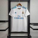 Camisa Pronta Entrega Real Madrid Home 2017/18 - Adidas Retrô Masculina - Branca/Azul + RONALDO N°7 + Frete Grátis