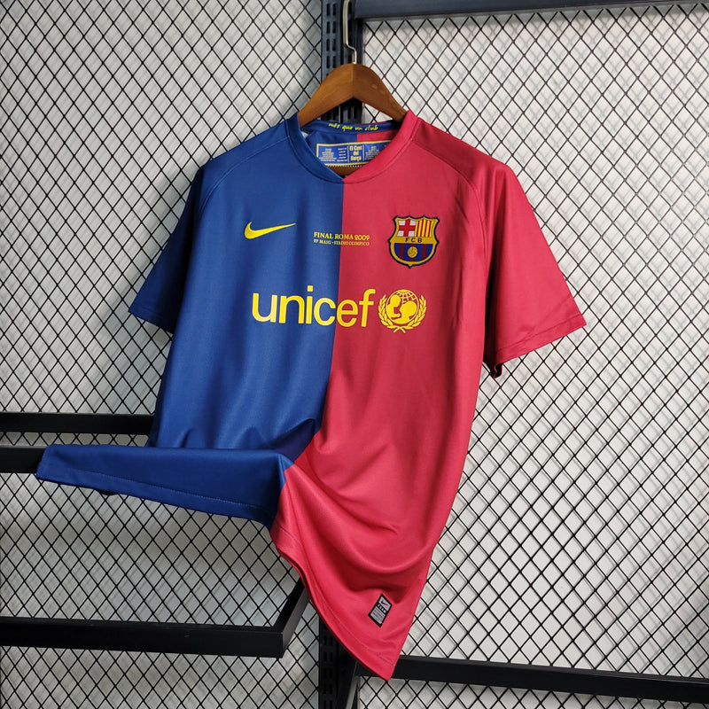 Camisa Pronta Entrega Barcelona Home 2008/09 - Nike Retrô Masculina - Vermelha/Azul + MESSI N°10 + Frete Grátis