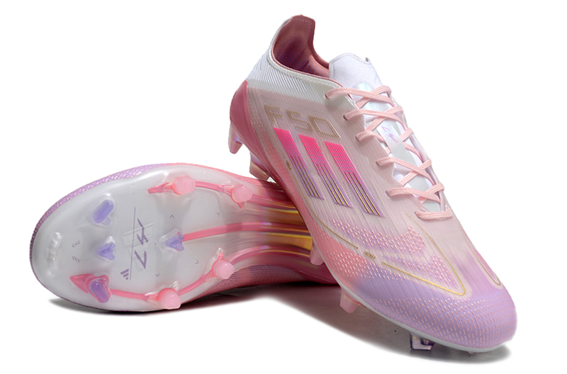 Chuteira F50 - Adidas Yamal FG - Bege/Rosa