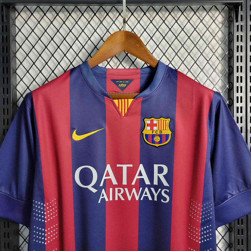 Camisa Pronta Entrega Barcelona Home 2014/15 - Nike Retrô Masculina - Vermelha/Azul + NEYMAR JR N°11 + Frete Grátis