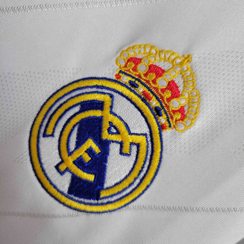Camisa Pronta Entrega Real Madrid Home 2017/18 - Adidas Retrô Masculina - Branca/Azul + RONALDO N°7 + Frete Grátis