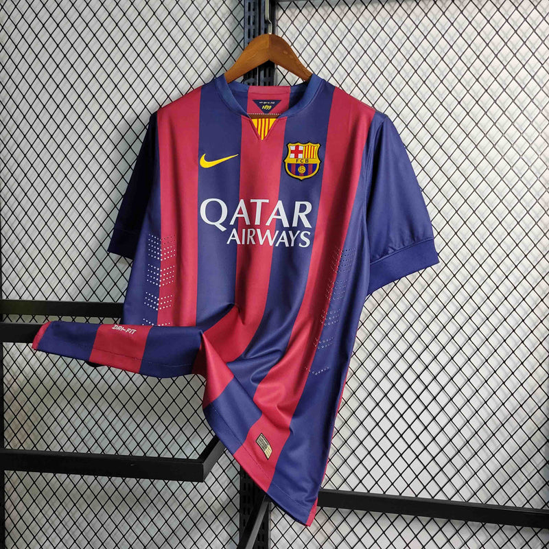 Camisa Pronta Entrega Barcelona Home 2014/15 - Nike Retrô Masculina - Vermelha/Azul + NEYMAR JR N°11 + Frete Grátis